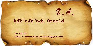 Kárándi Arnold névjegykártya
