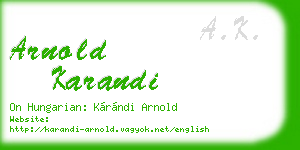 arnold karandi business card
